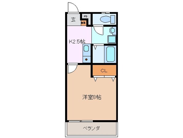 近鉄富田駅 徒歩9分 3階の物件間取画像